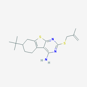 molecular formula C18H25N3S2 B429969 7-Tert-butyl-2-(2-methylprop-2-enylsulfanyl)-5,6,7,8-tetrahydro-[1]benzothiolo[2,3-d]pyrimidin-4-amine CAS No. 352657-76-2