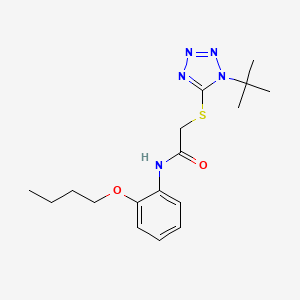 molecular formula C17H25N5O2S B4299694 N-(2-BUTOXYPHENYL)-2-[(1-TERT-BUTYL-1H-1,2,3,4-TETRAZOL-5-YL)SULFANYL]ACETAMIDE 