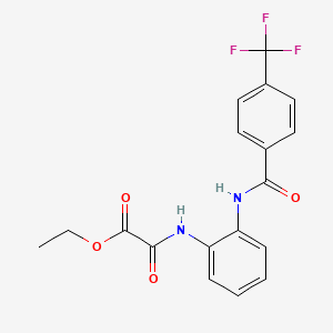 molecular formula C18H15F3N2O4 B4299749 ETHYL 2-OXO-2-(2-{[4-(TRIFLUOROMETHYL)BENZOYL]AMINO}ANILINO)ACETATE 