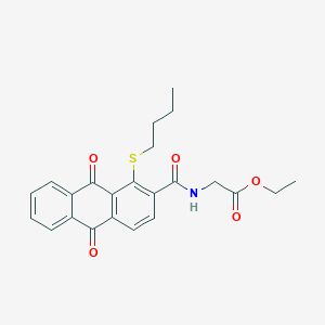 molecular formula C23H23NO5S B4299841 ETHYL 2-{[1-(BUTYLSULFANYL)-9,10-DIOXO-9,10-DIHYDROANTHRACEN-2-YL]FORMAMIDO}ACETATE 