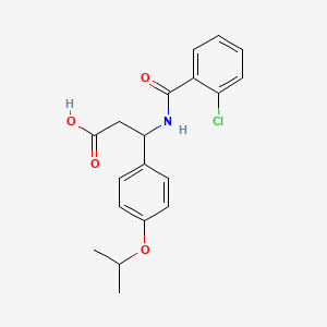 molecular formula C19H20ClNO4 B4299948 3-[(2-CHLOROPHENYL)FORMAMIDO]-3-[4-(PROPAN-2-YLOXY)PHENYL]PROPANOIC ACID 