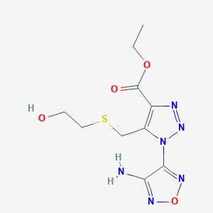 molecular formula C10H14N6O4S B4299978 ethyl 1-(4-amino-1,2,5-oxadiazol-3-yl)-5-{[(2-hydroxyethyl)sulfanyl]methyl}-1H-1,2,3-triazole-4-carboxylate 