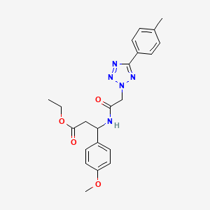 molecular formula C22H25N5O4 B4300000 ETHYL 3-(4-METHOXYPHENYL)-3-{2-[5-(4-METHYLPHENYL)-2H-1,2,3,4-TETRAZOL-2-YL]ACETAMIDO}PROPANOATE 