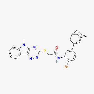 molecular formula C28H28BrN5OS B4300107 N-[5-(ADAMANTAN-1-YL)-2-BROMOPHENYL]-2-[(5-METHYL-5H-[1,2,4]TRIAZINO[5,6-B]INDOL-3-YL)SULFANYL]ACETAMIDE 