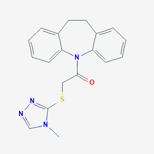 molecular formula C19H18N4OS B430012 1-(5,6-Dihydrobenzo[b][1]benzazepin-11-yl)-2-[(4-methyl-1,2,4-triazol-3-yl)sulfanyl]ethanone 