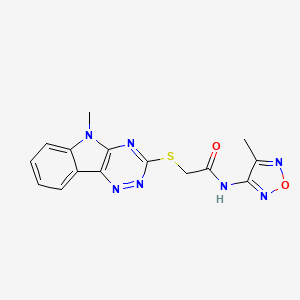 molecular formula C15H13N7O2S B4300198 N-(4-Methyl-1,2,5-oxadiazol-3-YL)-2-({5-methyl-5H-[1,2,4]triazino[5,6-B]indol-3-YL}sulfanyl)acetamide 