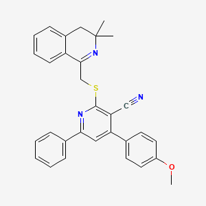 molecular formula C31H27N3OS B4300293 2-{[(3,3-Dimethyl-3,4-dihydroisoquinolin-1-yl)methyl]sulfanyl}-4-(4-methoxyphenyl)-6-phenylpyridine-3-carbonitrile 