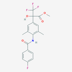 molecular formula C19H17F4NO4 B4300314 METHYL 3,3,3-TRIFLUORO-2-[4-(4-FLUOROBENZAMIDO)-3,5-DIMETHYLPHENYL]-2-HYDROXYPROPANOATE 