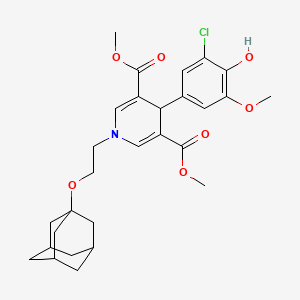 molecular formula C28H34ClNO7 B4300369 DIMETHYL 1-[2-(1-ADAMANTYLOXY)ETHYL]-4-(3-CHLORO-4-HYDROXY-5-METHOXYPHENYL)-1,4-DIHYDRO-3,5-PYRIDINEDICARBOXYLATE 