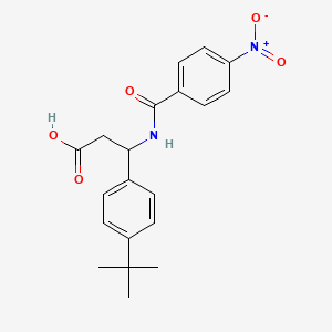 molecular formula C20H22N2O5 B4300464 3-(4-TERT-BUTYLPHENYL)-3-[(4-NITROPHENYL)FORMAMIDO]PROPANOIC ACID 