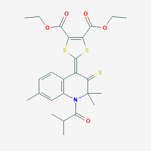 Diethyl 2-[2,2,7-trimethyl-1-(2-methylpropanoyl)-3-sulfanylidenequinolin-4-ylidene]-1,3-dithiole-4,5-dicarboxylate