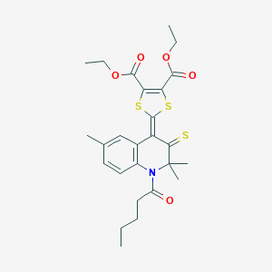 Diethyl 2-(2,2,6-trimethyl-1-pentanoyl-3-sulfanylidenequinolin-4-ylidene)-1,3-dithiole-4,5-dicarboxylate