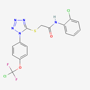 molecular formula C16H11Cl2F2N5O2S B4300526 2-({1-[4-(CHLORODIFLUOROMETHOXY)PHENYL]-1H-1,2,3,4-TETRAZOL-5-YL}SULFANYL)-N-(2-CHLOROPHENYL)ACETAMIDE 