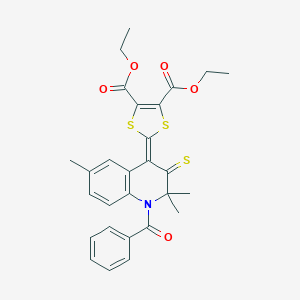 diethyl 2-(1-benzoyl-2,2,6-trimethyl-3-thioxo-2,3-dihydro-4(1H)-quinolinylidene)-1,3-dithiole-4,5-dicarboxylate