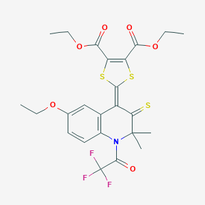 diethyl 2-[6-ethoxy-2,2-dimethyl-3-thioxo-1-(trifluoroacetyl)-2,3-dihydroquinolin-4(1H)-ylidene]-1,3-dithiole-4,5-dicarboxylate