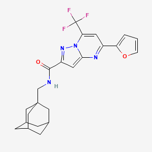 molecular formula C23H23F3N4O2 B4300587 N-[(ADAMANTAN-1-YL)METHYL]-5-(FURAN-2-YL)-7-(TRIFLUOROMETHYL)PYRAZOLO[1,5-A]PYRIMIDINE-2-CARBOXAMIDE 