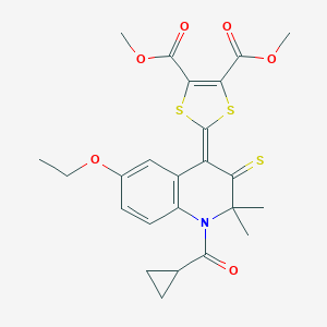 Dimethyl 2-[1-(cyclopropanecarbonyl)-6-ethoxy-2,2-dimethyl-3-sulfanylidenequinolin-4-ylidene]-1,3-dithiole-4,5-dicarboxylate