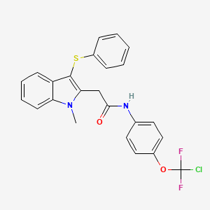 molecular formula C24H19ClF2N2O2S B4300594 N-[4-(CHLORODIFLUOROMETHOXY)PHENYL]-2-[1-METHYL-3-(PHENYLSULFANYL)-1H-INDOL-2-YL]ACETAMIDE 
