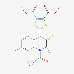 Dimethyl 2-[1-(cyclopropanecarbonyl)-2,2,7-trimethyl-3-sulfanylidenequinolin-4-ylidene]-1,3-dithiole-4,5-dicarboxylate