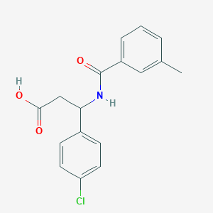 molecular formula C17H16ClNO3 B4300627 3-(4-CHLOROPHENYL)-3-[(3-METHYLPHENYL)FORMAMIDO]PROPANOIC ACID 
