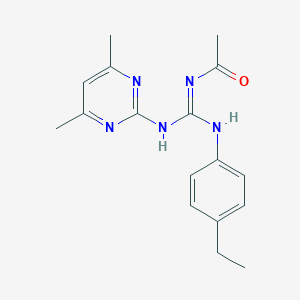 molecular formula C17H21N5O B430082 N-[[(4,6-dimethylpyrimidin-2-yl)amino]-(4-ethylanilino)methylidene]acetamide 