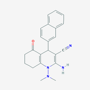 molecular formula C22H22N4O B4300969 2-Amino-1-(dimethylamino)-4-(naphthalen-2-yl)-5-oxo-1,4,5,6,7,8-hexahydroquinoline-3-carbonitrile 