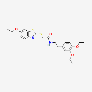 molecular formula C23H28N2O4S2 B4301128 N-[2-(3,4-diethoxyphenyl)ethyl]-2-[(6-ethoxy-1,3-benzothiazol-2-yl)sulfanyl]acetamide 