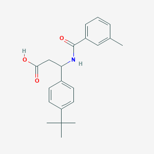 molecular formula C21H25NO3 B4301166 3-(4-Tert-butylphenyl)-3-{[(3-methylphenyl)carbonyl]amino}propanoic acid 