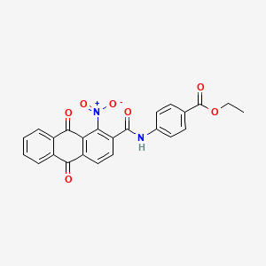 molecular formula C24H16N2O7 B4301188 ETHYL 4-(1-NITRO-9,10-DIOXO-9,10-DIHYDROANTHRACENE-2-AMIDO)BENZOATE 