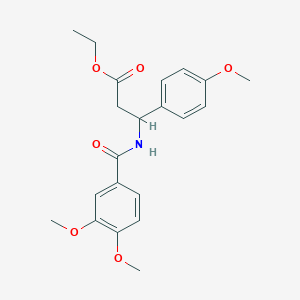 molecular formula C21H25NO6 B4301328 ETHYL 3-[(3,4-DIMETHOXYPHENYL)FORMAMIDO]-3-(4-METHOXYPHENYL)PROPANOATE 