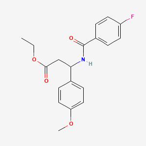 molecular formula C19H20FNO4 B4301343 ETHYL 3-[(4-FLUOROPHENYL)FORMAMIDO]-3-(4-METHOXYPHENYL)PROPANOATE 