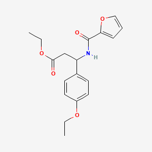 molecular formula C18H21NO5 B4301350 ETHYL 3-(4-ETHOXYPHENYL)-3-[(FURAN-2-YL)FORMAMIDO]PROPANOATE 