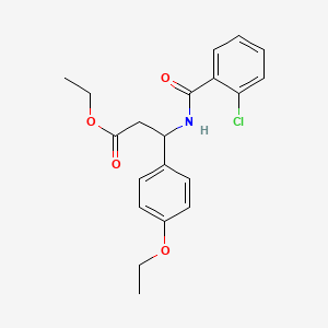 molecular formula C20H22ClNO4 B4301367 ETHYL 3-[(2-CHLOROPHENYL)FORMAMIDO]-3-(4-ETHOXYPHENYL)PROPANOATE 