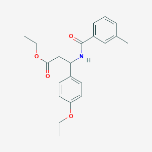 molecular formula C21H25NO4 B4301375 ETHYL 3-(4-ETHOXYPHENYL)-3-[(3-METHYLPHENYL)FORMAMIDO]PROPANOATE 