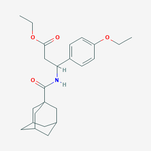 molecular formula C24H33NO4 B4301377 ETHYL 3-[(ADAMANTAN-1-YL)FORMAMIDO]-3-(4-ETHOXYPHENYL)PROPANOATE 