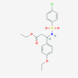 molecular formula C19H22ClNO5S B4301407 ETHYL 3-(4-CHLOROBENZENESULFONAMIDO)-3-(4-ETHOXYPHENYL)PROPANOATE 