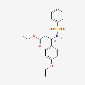 molecular formula C19H23NO5S B4301413 ETHYL 3-BENZENESULFONAMIDO-3-(4-ETHOXYPHENYL)PROPANOATE 