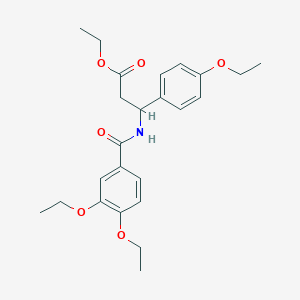 molecular formula C24H31NO6 B4301430 ETHYL 3-[(3,4-DIETHOXYPHENYL)FORMAMIDO]-3-(4-ETHOXYPHENYL)PROPANOATE 