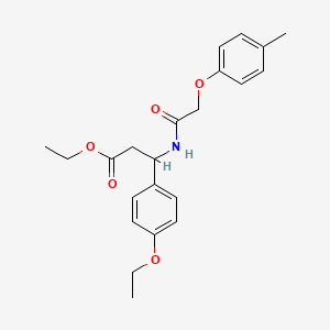 molecular formula C22H27NO5 B4301435 ETHYL 3-(4-ETHOXYPHENYL)-3-[2-(4-METHYLPHENOXY)ACETAMIDO]PROPANOATE 