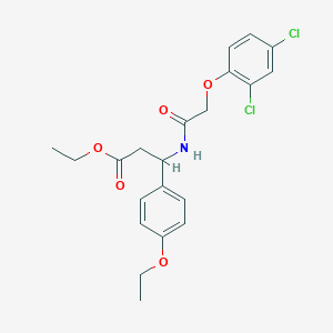 molecular formula C21H23Cl2NO5 B4301442 ETHYL 3-[2-(2,4-DICHLOROPHENOXY)ACETAMIDO]-3-(4-ETHOXYPHENYL)PROPANOATE 