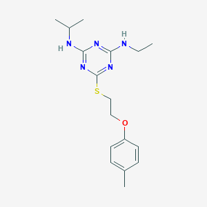 molecular formula C17H25N5OS B430158 N-ethyl-N-(4-(isopropylamino)-6-{[2-(4-methylphenoxy)ethyl]sulfanyl}-1,3,5-triazin-2-yl)amine CAS No. 371221-03-3