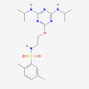 molecular formula C19H30N6O3S B430159 N-[2-(4,6-Bis-isopropylamino-[1,3,5]triazin-2-yloxy)-ethyl]-2,5-dimethyl-benzenesulfonamide CAS No. 330836-46-9