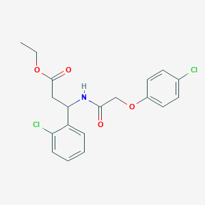 molecular formula C19H19Cl2NO4 B4301660 ETHYL 3-{[2-(4-CHLOROPHENOXY)ACETYL]AMINO}-3-(2-CHLOROPHENYL)PROPANOATE 