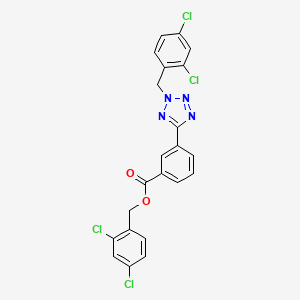 molecular formula C22H14Cl4N4O2 B4301685 2,4-DICHLOROBENZYL 3-[2-(2,4-DICHLOROBENZYL)-2H-1,2,3,4-TETRAAZOL-5-YL]BENZOATE 