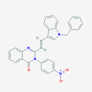 molecular formula C31H22N4O3 B430171 2-[(1E)-2-(1-BENZYL-1H-INDOL-3-YL)ETHENYL]-3-(4-NITROPHENYL)-3,4-DIHYDROQUINAZOLIN-4-ONE 