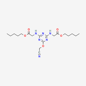 molecular formula C19H30N6O5 B4301818 PENTYL 2-{[4-(CYANOMETHOXY)-6-{[2-OXO-2-(PENTYLOXY)ETHYL]AMINO}-1,3,5-TRIAZIN-2-YL]AMINO}ACETATE 