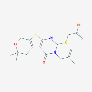 B430183 2-[(2-bromo-2-propenyl)sulfanyl]-6,6-dimethyl-3-(2-methyl-2-propenyl)-3,5,6,8-tetrahydro-4H-pyrano[4',3':4,5]thieno[2,3-d]pyrimidin-4-one CAS No. 306293-99-2