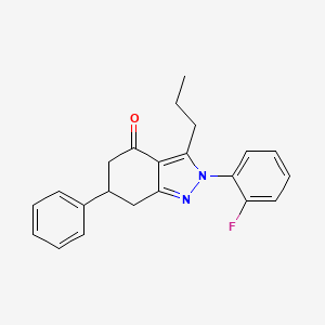 molecular formula C22H21FN2O B4301891 2-(2-FLUOROPHENYL)-6-PHENYL-3-PROPYL-4,5,6,7-TETRAHYDRO-2H-INDAZOL-4-ONE 