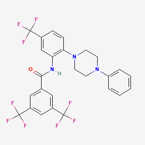 molecular formula C26H20F9N3O B4301920 N-[2-(4-PHENYL-1-PIPERAZINYL)-5-(TRIFLUOROMETHYL)PHENYL]-3,5-BIS(TRIFLUOROMETHYL)BENZAMIDE 