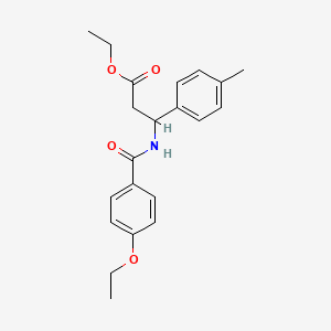 molecular formula C21H25NO4 B4301996 ETHYL 3-[(4-ETHOXYPHENYL)FORMAMIDO]-3-(4-METHYLPHENYL)PROPANOATE 